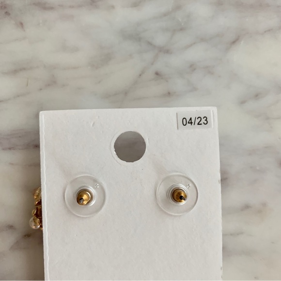 Pink Stone Pearl Embellished Baroque Style Statement Earrings - Picture 8 of 11